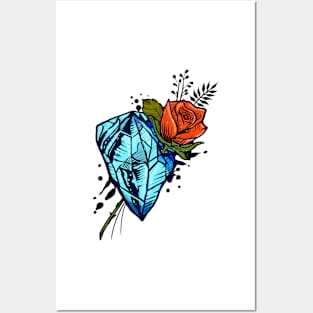 The sapphire and the rose flash tattoo Posters and Art